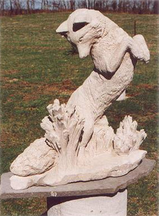 Sculpture of Leaping Fox by Meg White