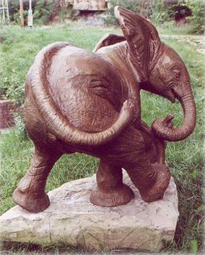 Silicon Bronze baby Elephant Ely sculpture by Meg White