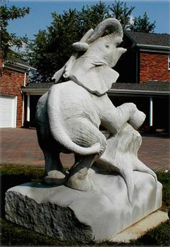 6 feet 6 inches tall Elephant Sculpture 1998 copyright Meg White