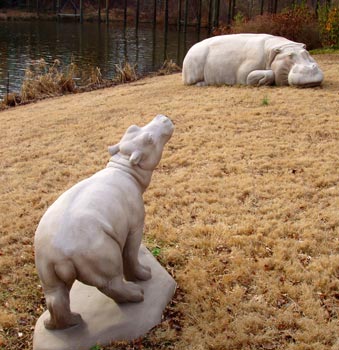 Hippo male calf sculpture by Meg White