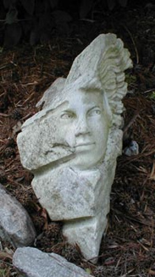 Marble head sculpture by Meg White