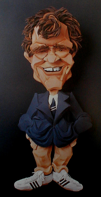 Dave Letterman paper sculpture